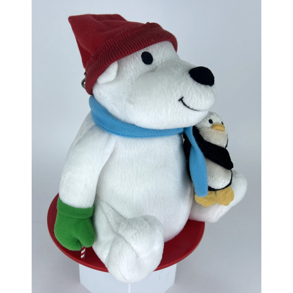 Hallmark Snowtime Pals '07 Polar Bear Penguin Sled Plush Animated Music Movement - Picture 3 of 14